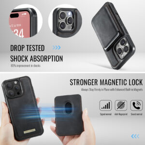 Solidenz MagSafe Wallet Backcover voor iPhone 16 Pro - Zwart - 4