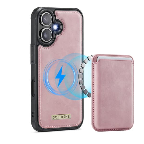 Solidenz MagSafe Wallet Backcover voor iPhone 16 - Roze