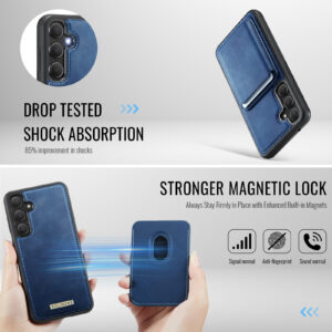 Solidenz Magnetisch Wallet Backcover voor Samsung Galaxy A35 - Blauw - 5