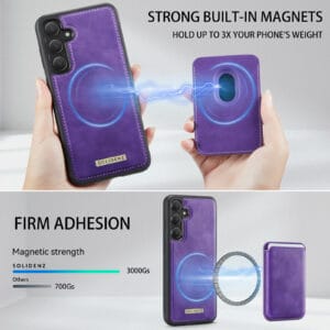 Solidenz Magnetisch Wallet Backcover voor Samsung Galaxy A56 - Paars - 6