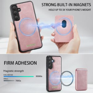 Solidenz Magnetisch Wallet Backcover voor Samsung Galaxy S24 FE - Roze - 5