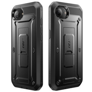 Supcase 360 Backcase hoesje met screenprotector iPhone 16e - Zwart - 9