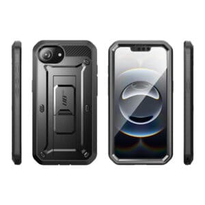Supcase 360 Backcase hoesje met screenprotector iPhone 16e - Zwart - 1