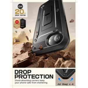 Supcase 360 Backcase hoesje met screenprotector iPhone 16e - Zwart - 3