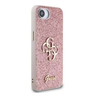 Guess Glitter 4G Metal Logo iPhone 16e hoesje - Roze - 3