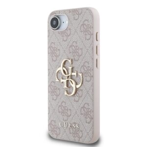 Guess Metal Logo iPhone 16e hoesje - Roze - 1