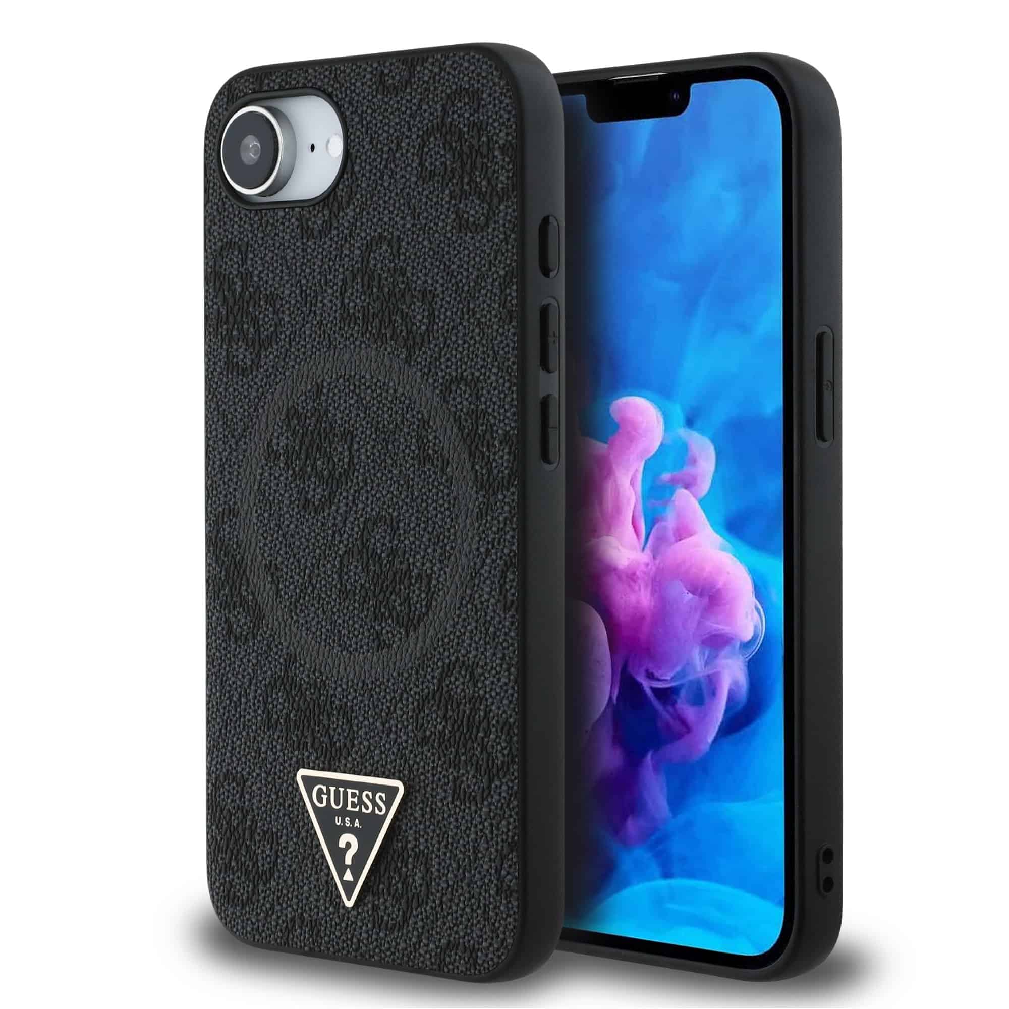 Guess Triangle Metal Logo met MagSafe iPhone 16e hoesje - Zwart Main Image