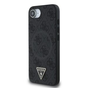 Guess Triangle Metal Logo met MagSafe iPhone 16e hoesje - Zwart - 1