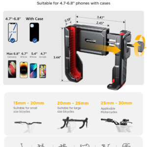 Joyroom Telefoonhouder voor aan het Fietsstuur - Zwart - 5