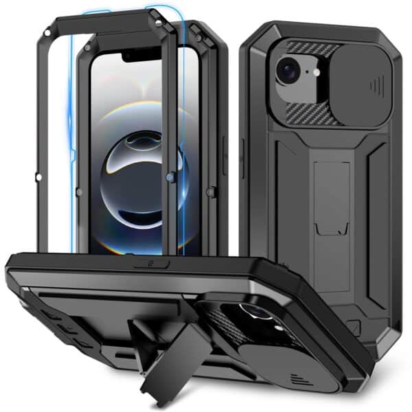 Stofdicht metalen hoes iPhone 16e - Zwart
