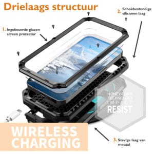 Stofdicht metalen hoes iPhone 16e - Zwart - 2