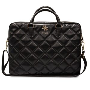 Guess PU Quilted 4G Metal Logo Laptoptas - 15 en 16 inch - Zwart Main Image