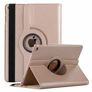 iPad 6/5 Hoes - 6e/5e Generatie - Case - Cover - Bookcase - 9.7 Inch - 2018/2017 - 360 Draaibaar - Roterend - Met Standaard - Goud